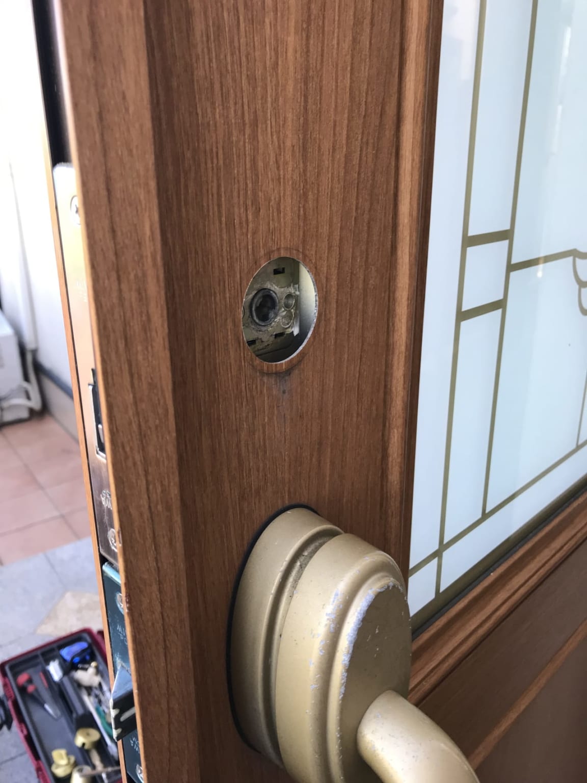 福岡市で玄関ドアの鍵を交換しました Key110